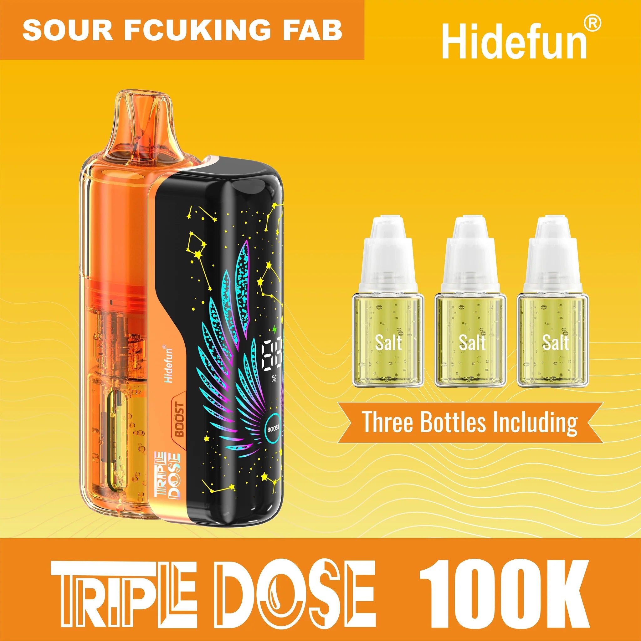 HIDEFUN TRIPLE DOSE DISPOSABLE POD 100K PUFFS (5CT DISPLAY)