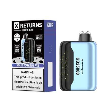 X RETURN 25K PUFFS 5% DISPOSABLE (5CT DISPLAY)