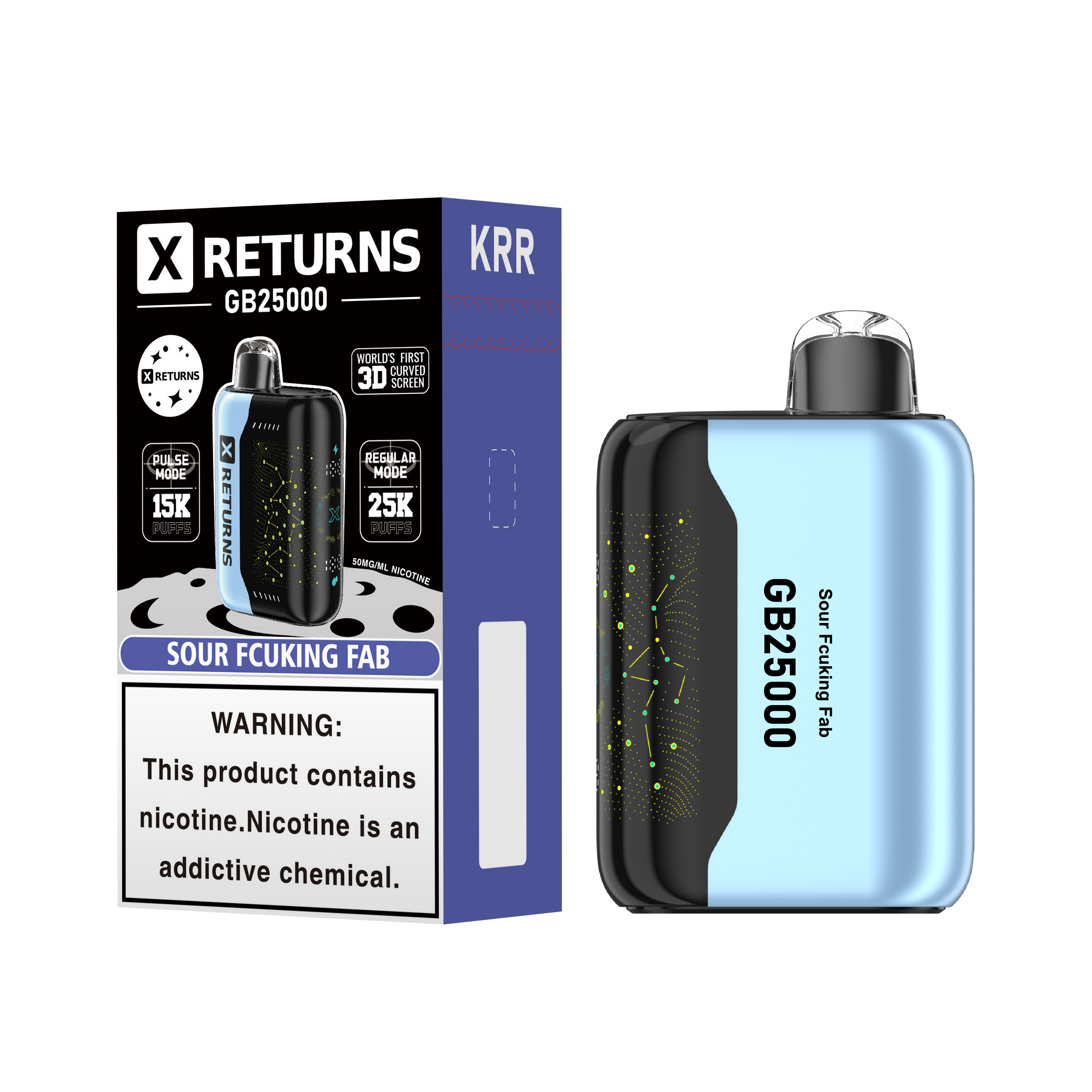 X RETURN 25K PUFFS 5% DISPOSABLE (5CT DISPLAY)