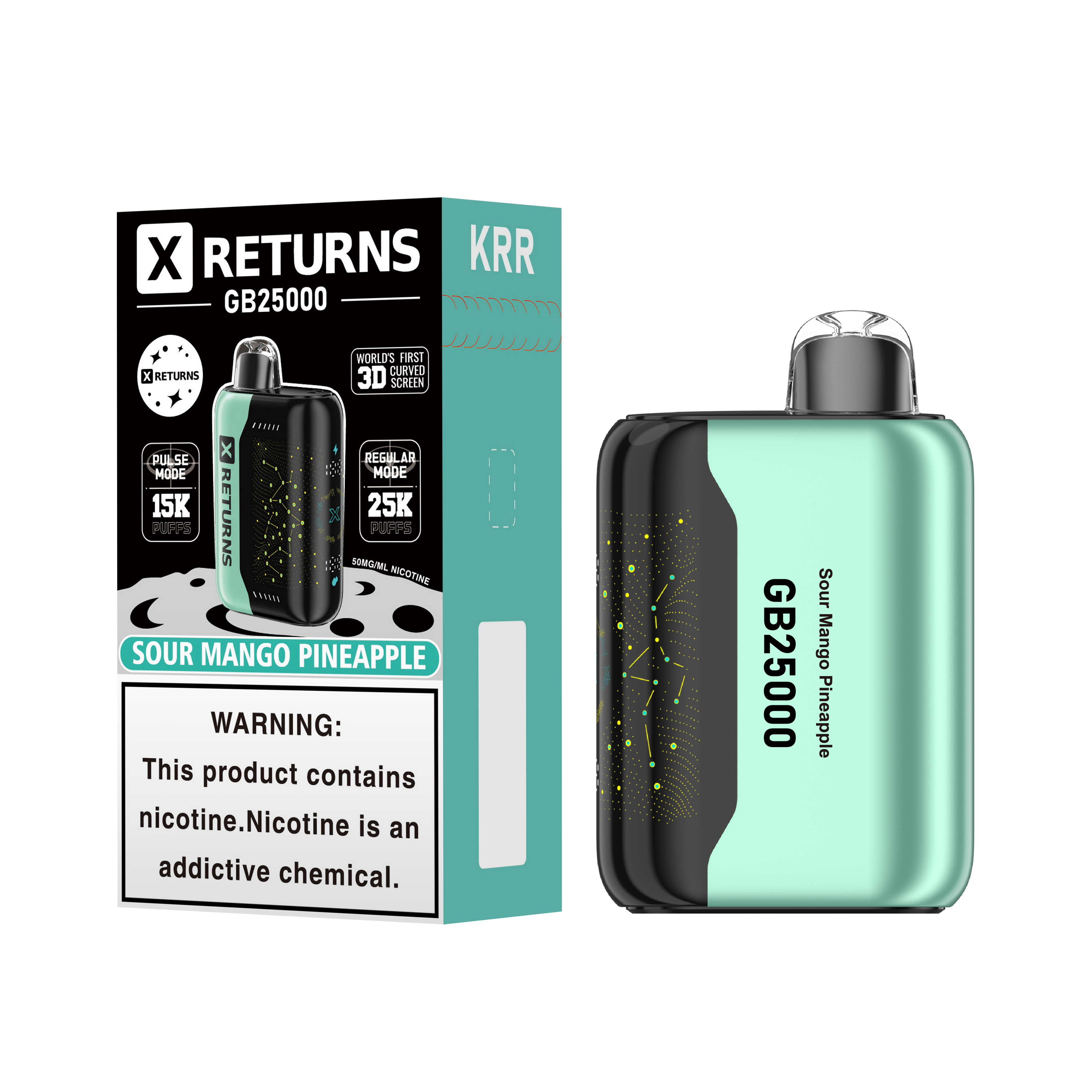 X RETURN 25K PUFFS 5% DISPOSABLE (5CT DISPLAY)