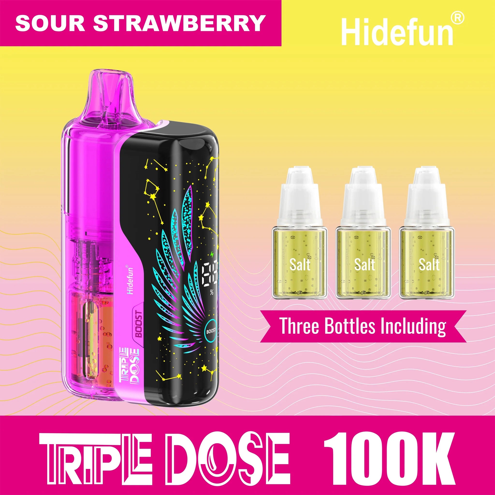 HIDEFUN TRIPLE DOSE DISPOSABLE POD 100K PUFFS (5CT DISPLAY)