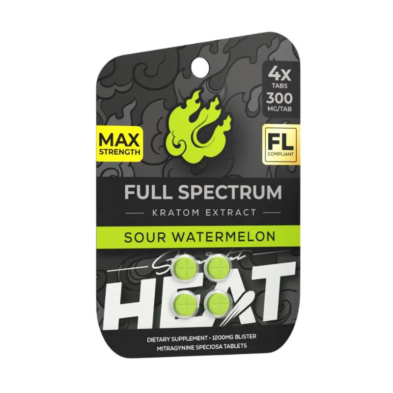 STRAIGHT HEAT FULL SPECTRUM KRATOM EXTRACT 300MG PER TAB (4CT PACK)