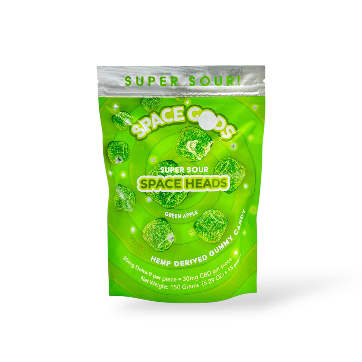 SPACE GODS SPACE HEADS 30MG HEMP DERIVED GUMMIES (15CT/BAG, 900MG/BAG)
