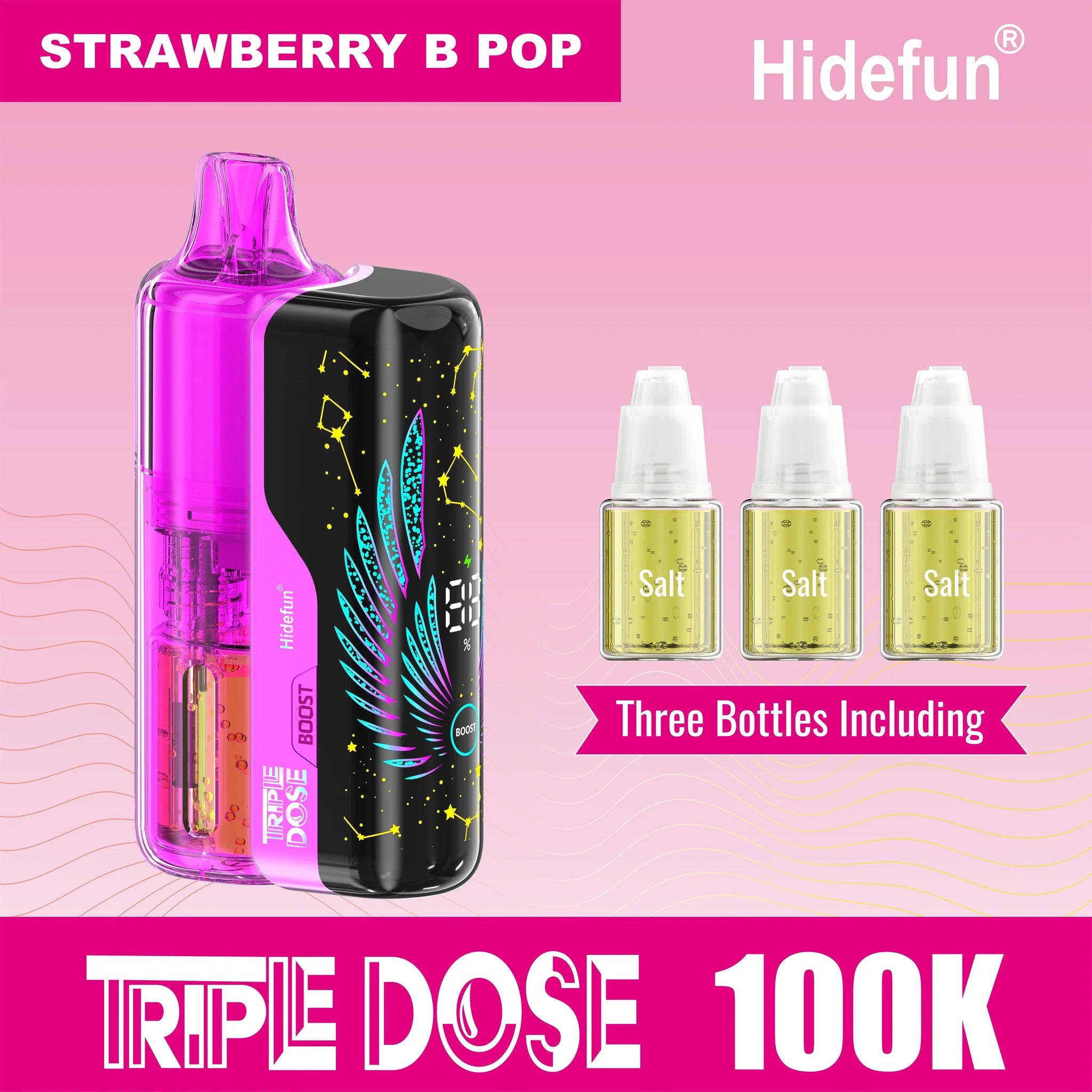 HIDEFUN TRIPLE DOSE DISPOSABLE POD 100K PUFFS (5CT DISPLAY)