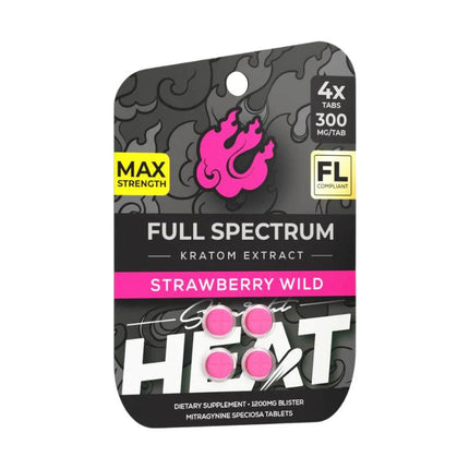 STRAIGHT HEAT FULL SPECTRUM KRATOM EXTRACT 300MG PER TAB (4CT PACK)