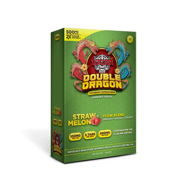 WAZABI DOUBLE DRAGON 7-HYDROXY 100MG CHEWABLE TABLETS (5CT/ PACK)
