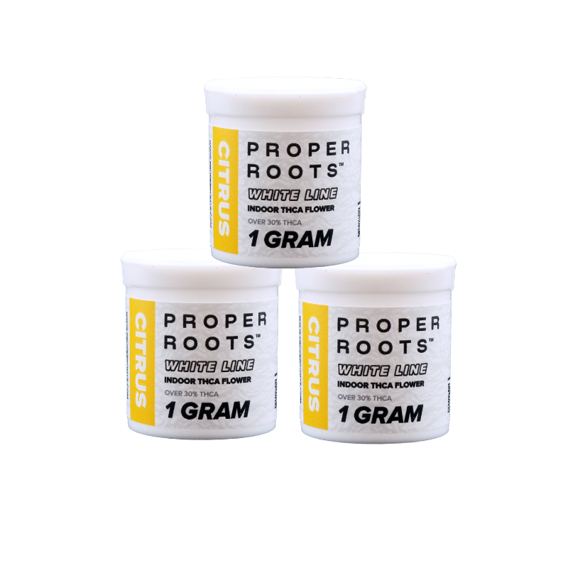 PROPER ROOTS WHITE LINE INDOOR 1 GRAM THCA FLOWER (20CT JAR)