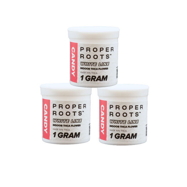 PROPER ROOTS WHITE LINE INDOOR 1 GRAM THCA FLOWER (20CT JAR)