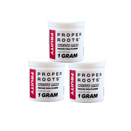 PROPER ROOTS WHITE LINE INDOOR 1 GRAM THCA FLOWER (20CT JAR)