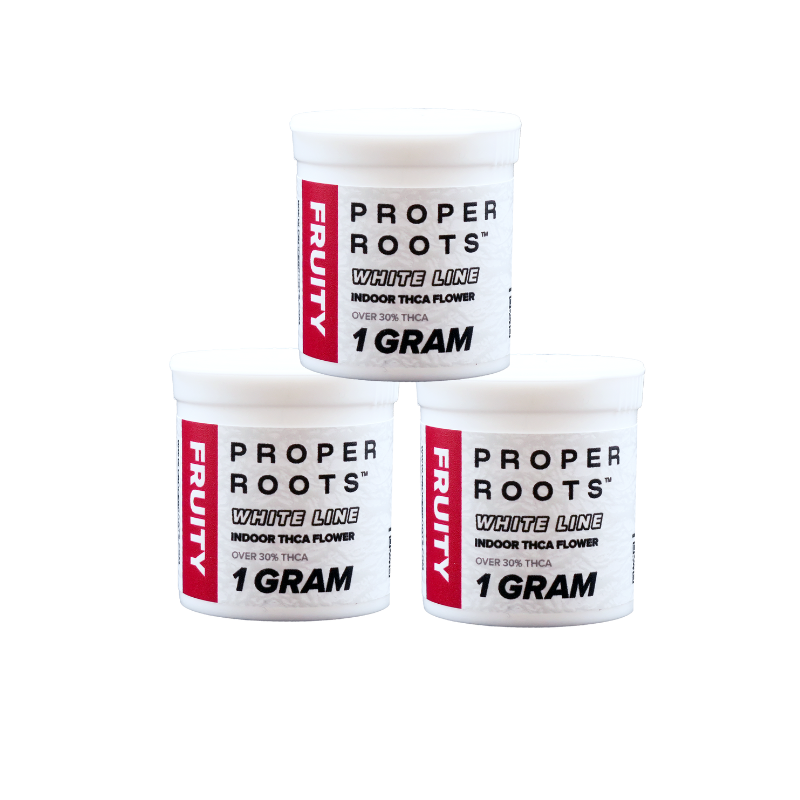 PROPER ROOTS WHITE LINE INDOOR 1 GRAM THCA FLOWER (20CT JAR)