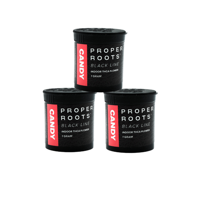 PROPER ROOTS BLACK LINE INDOOR 1 GRAM THCA FLOWER (20CT JAR)