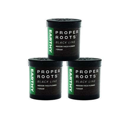 PROPER ROOTS BLACK LINE INDOOR 1 GRAM THCA FLOWER (20CT JAR)