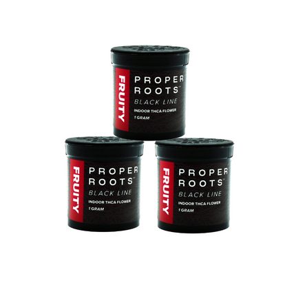 PROPER ROOTS BLACK LINE INDOOR 1 GRAM THCA FLOWER (20CT JAR)