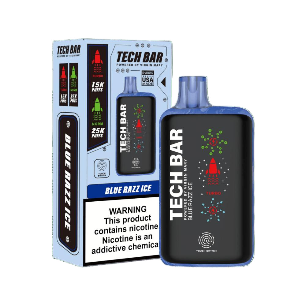 TECH BAR BLUE RAZZ ICE 614170851982