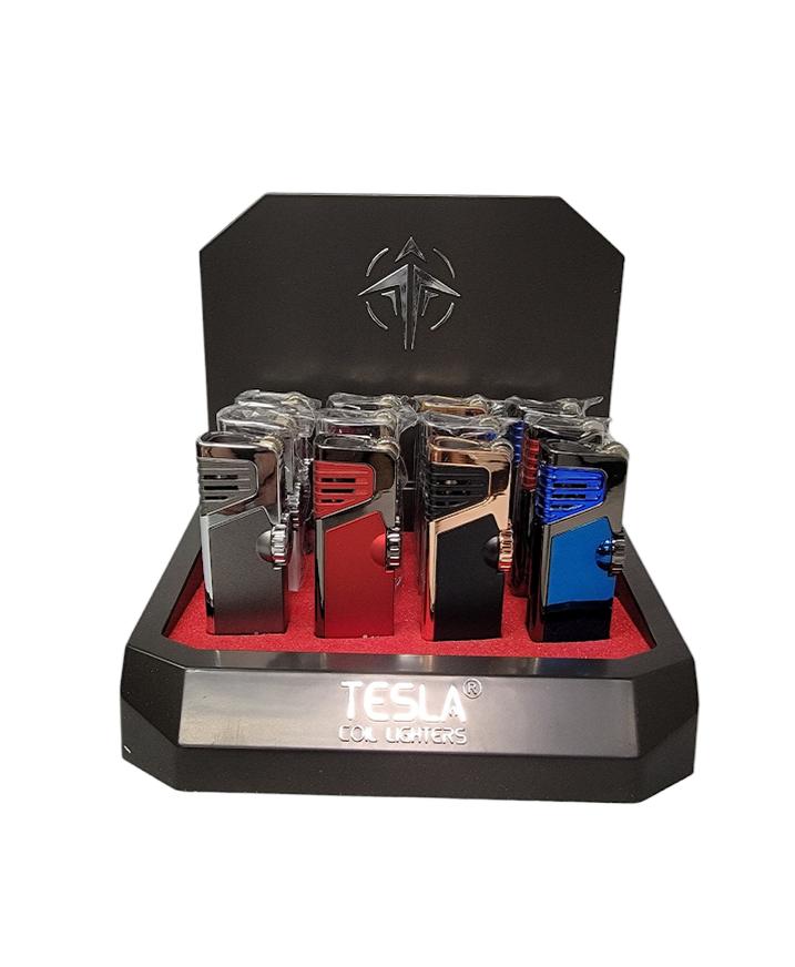 TESLA 3 TORCH CIG PUNCH LIGHTER MODEL# 61635 (12CT DISPLAY) Default Title 818766014373