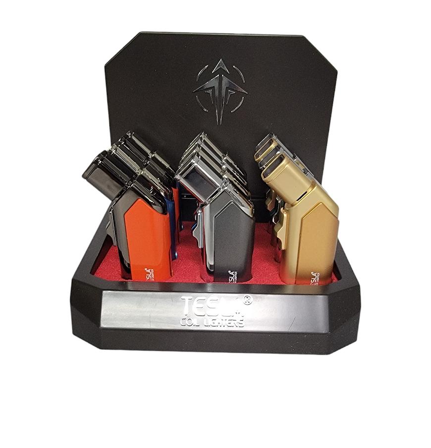 TESLA 4 TORCH WITH 2 TONE LIGHTER MODEL# 61638 (12CT DISPLAY)