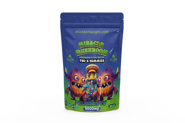 ALIEN MIRACLE MUSHROOM AMANITA/LIVE RESIN THC-A GUMMIES 5000MG/BAG 500MG/GUMMY
