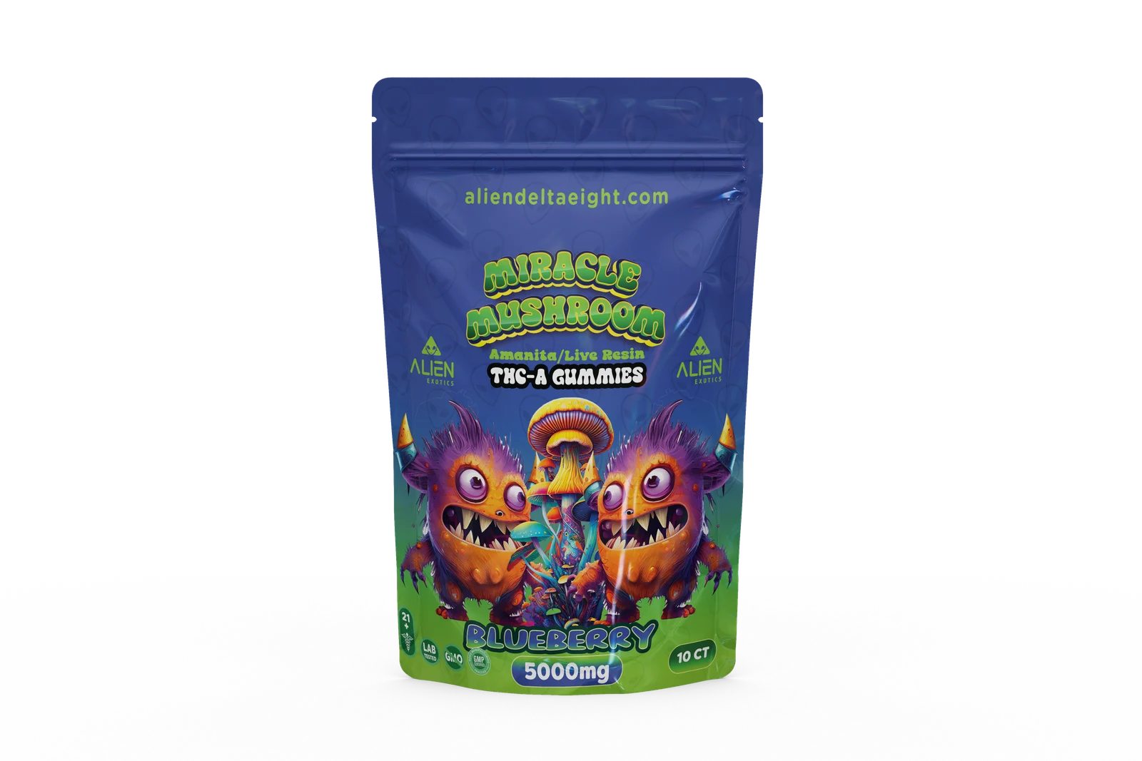 ALIEN MIRACLE MUSHROOM AMANITA/LIVE RESIN THC-A GUMMIES 5000MG/BAG 500MG/GUMMY