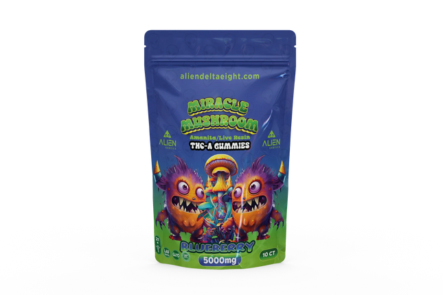ALIEN MIRACLE MUSHROOM AMANITA/LIVE RESIN THC-A GUMMIES 5000MG/BAG 500MG/GUMMY