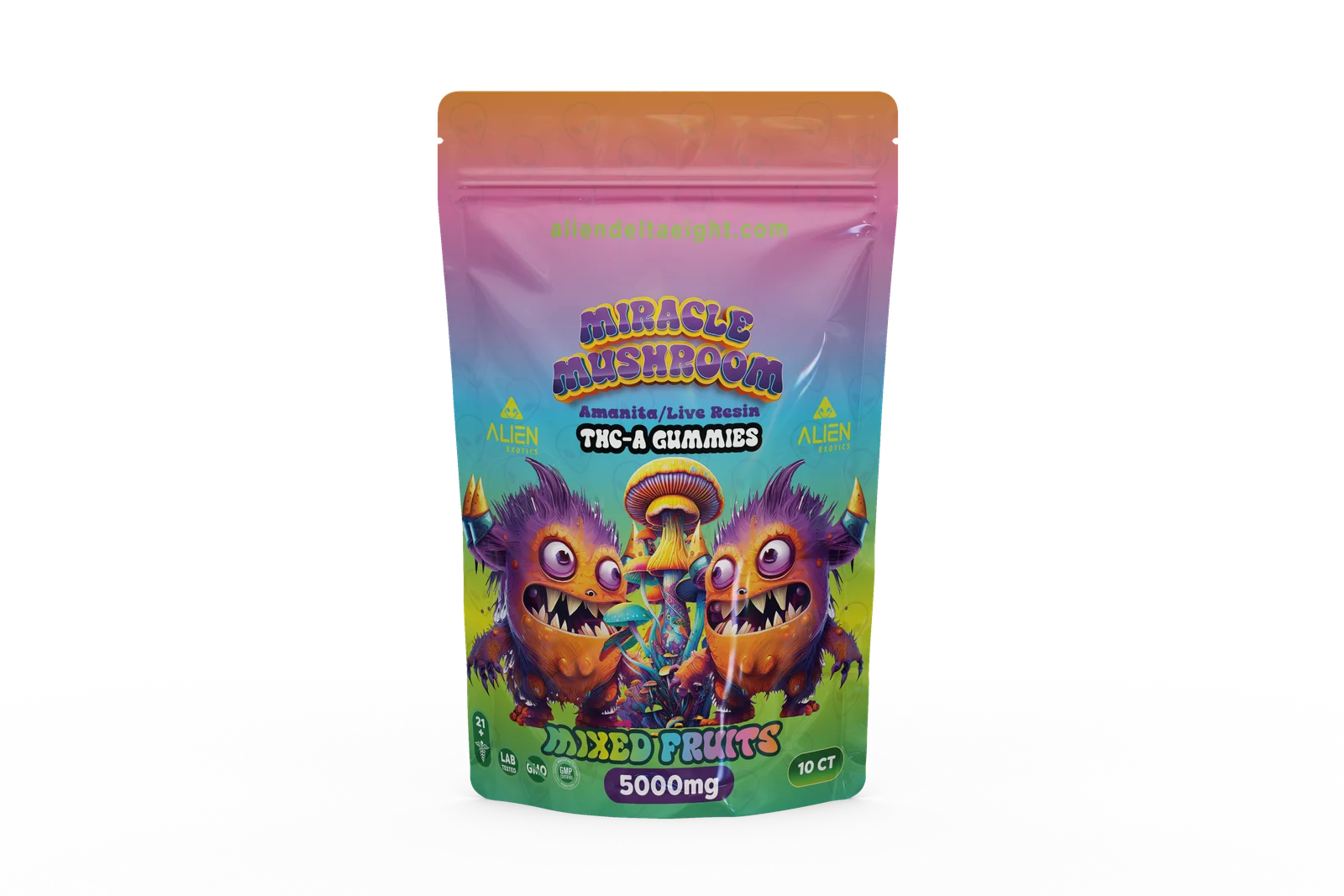 ALIEN MIRACLE MUSHROOM AMANITA/LIVE RESIN THC-A GUMMIES 5000MG/BAG 500MG/GUMMY