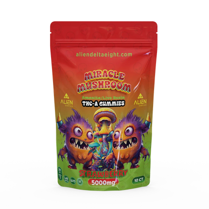 ALIEN MIRACLE MUSHROOM AMANITA/LIVE RESIN THC-A GUMMIES 5000MG/BAG 500MG/GUMMY
