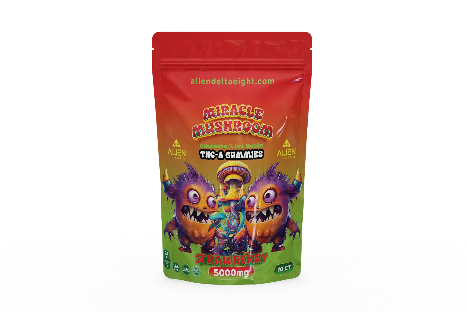 ALIEN MIRACLE MUSHROOM AMANITA/LIVE RESIN THC-A GUMMIES 5000MG/BAG 500MG/GUMMY
