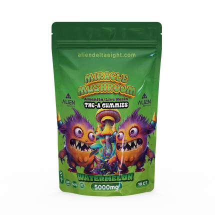 ALIEN MIRACLE MUSHROOM AMANITA/LIVE RESIN THC-A GUMMIES 5000MG/BAG 500MG/GUMMY