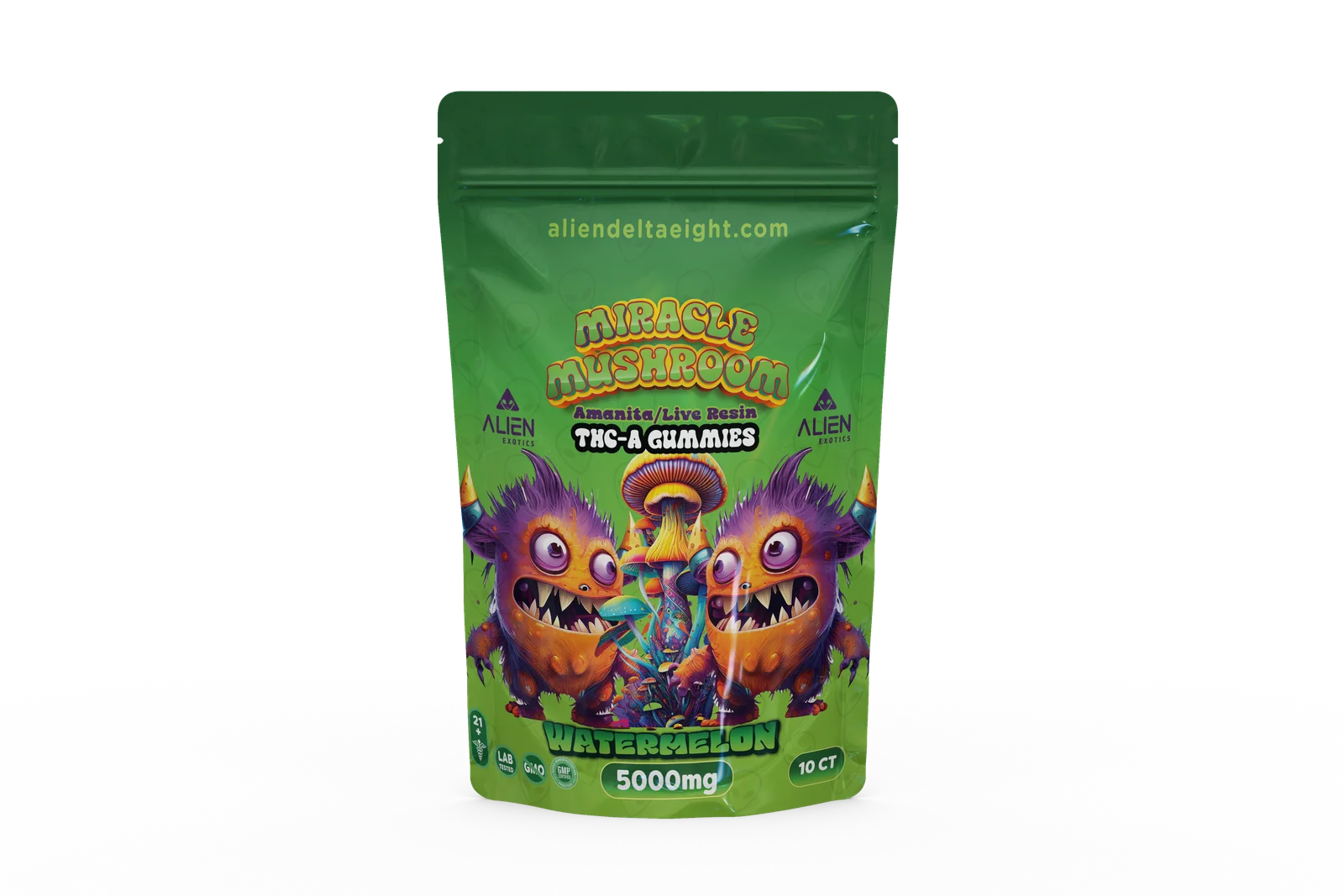 ALIEN MIRACLE MUSHROOM AMANITA/LIVE RESIN THC-A GUMMIES 5000MG/BAG 500MG/GUMMY