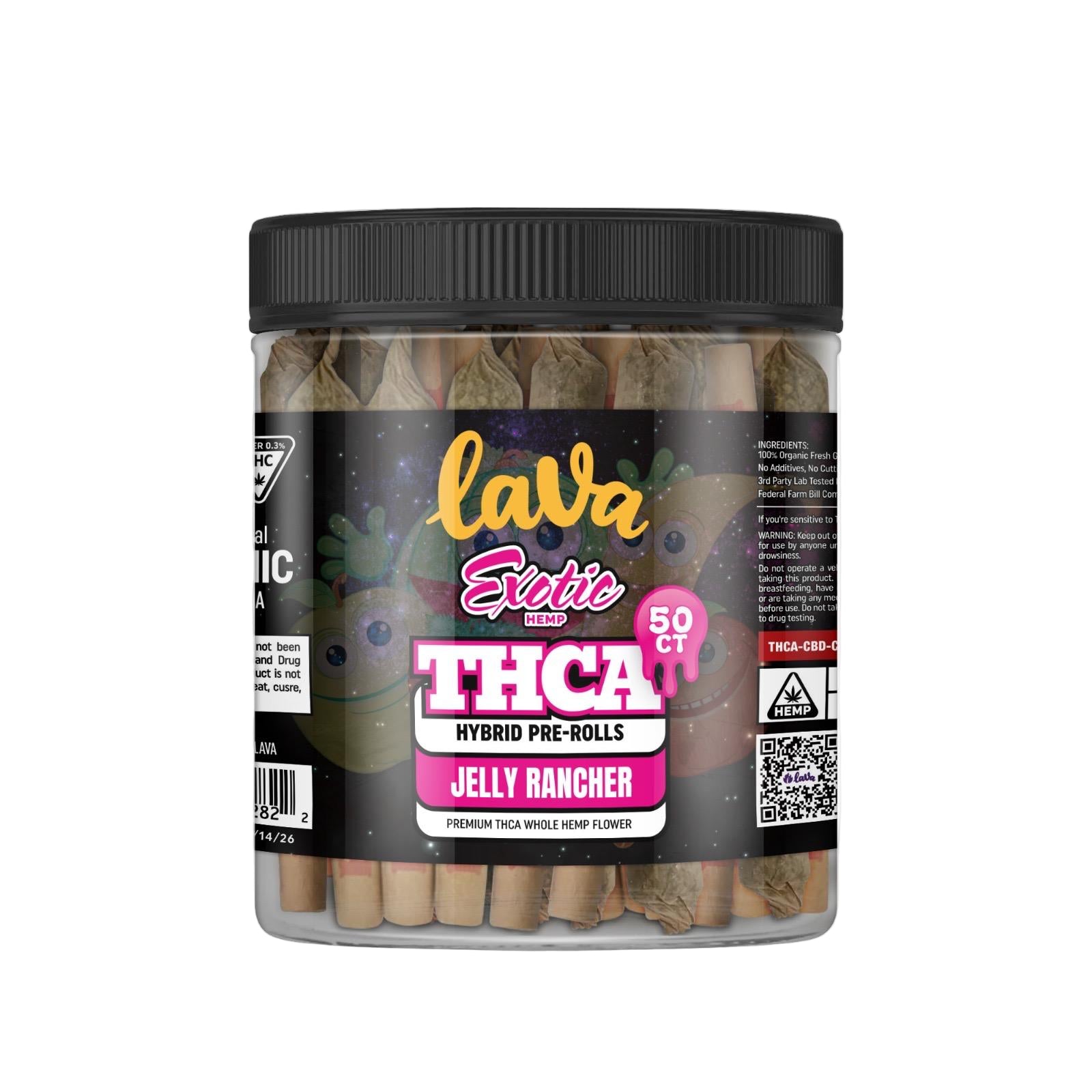 LAVA EXOTIC PREMIUM THCA PRE ROLLS (50CT JAR)