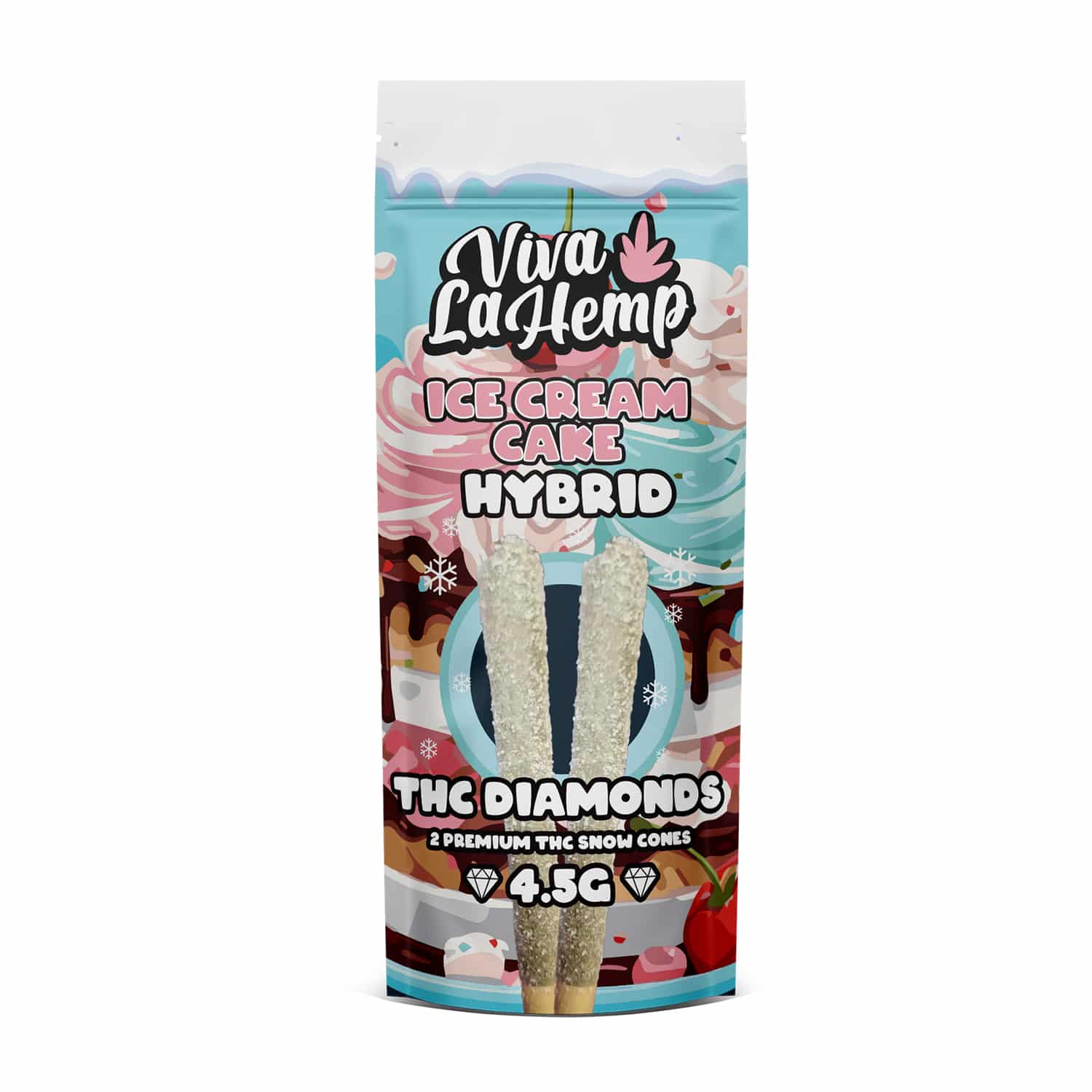 VIVA LA HEMP 4.5 GRAM THC-A DIAMOND PRE-ROLLS (2CT/PACK, 2.25G/CT)