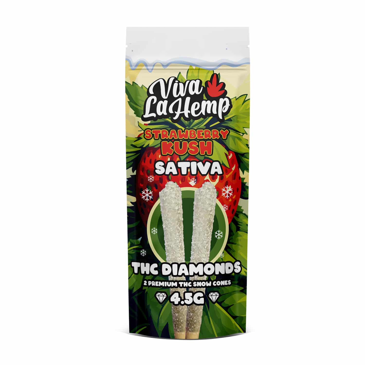 VIVA LA HEMP 4.5 GRAM THC-A DIAMOND PRE-ROLLS (2CT/PACK, 2.25G/CT)