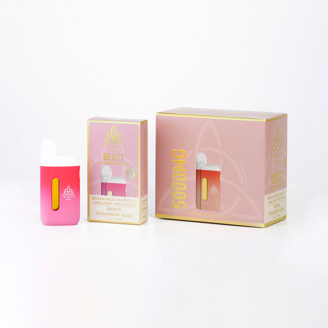 TRINITY HEMP BEAST 5 GRAM DISPOSABLE (D8 + D10 + D11 + HHC + THCH + THCJD) STRAWBERRY KUSH ( INDICA) 810092747369