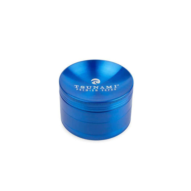 TSUNAMI DRY HERB CAVED SUNKEN TOP 63MM GRINDER BLUE 702840349102