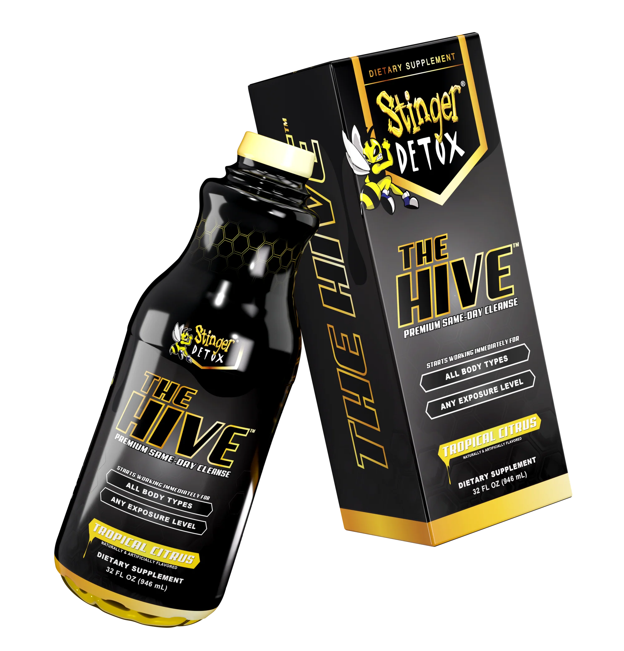 STINGER DETOX THE HIVE PREMIUM SAME DAY CLEANSE 32OZ BOTTLE - TROPICAL CITRUS