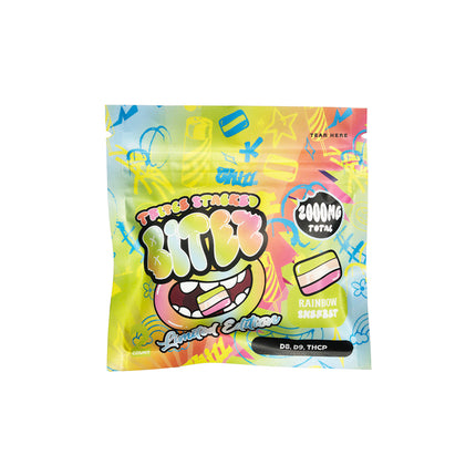 BITEZ TRIPLE STACKED (D8 + D9 + THCP) 1000MG / GUMMY (2PC / PACK) 60CT DISPLAY | RAINBOW SHERBET