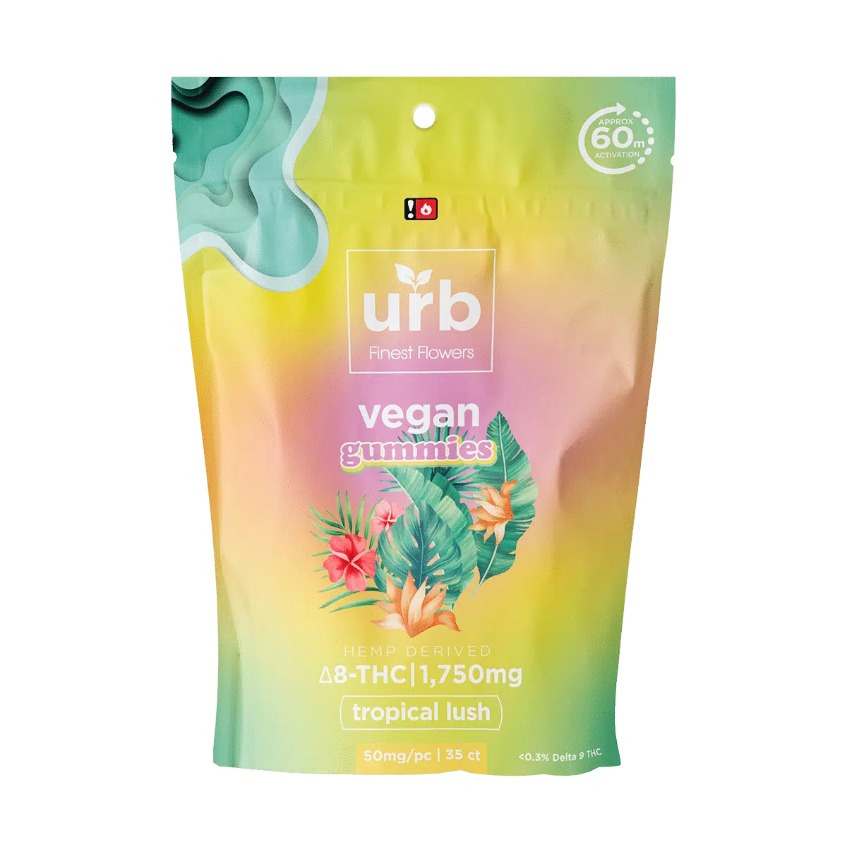 URB D10/D8 THC VEGAN GUMMIES 1750MG/PACK 50MG/GUMMY