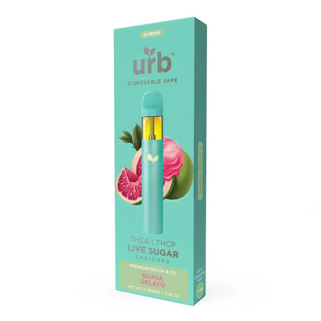 URB FINEST THC-A + THC-P LIVE SUGAR BLEND 3ML DISPOSABLE GUAVA GELATO (PURE INDICAHYBRID) 810088845055