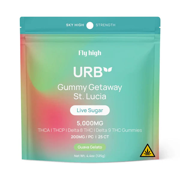 URB GUMMY GETAWAY 5000MG THCA LIVE SUGAR GUMMIES (25CT BAG)