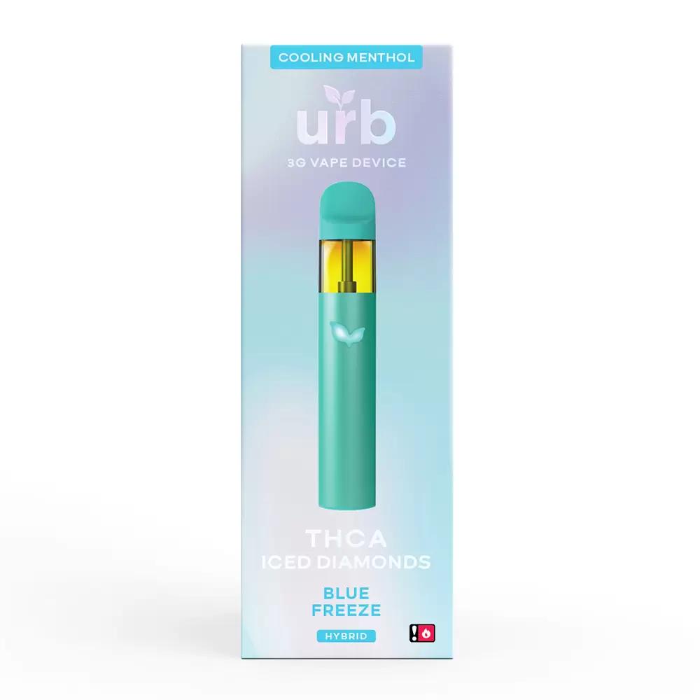 URB THC-A ICED DIAMONDS 3ML DISPOSABLE BLUE FREEZE (HYBRID) 810088844621