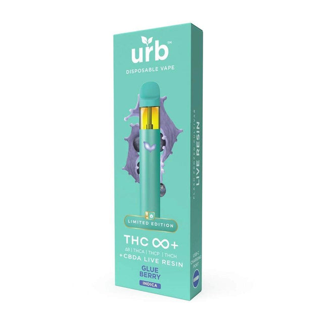 URB THC INFINITY PLUS (D8 | THCA | THCP | THCH) + CBDA LIVE RESIN 3ML DISPOSABLE GLUE BERRY (INDICA) 810088846212