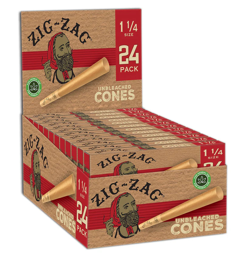 ZIG-ZAG 1 1/4 SIZE UNBLEACHED PAPER CONES (2CT/PK 24PK/BOX)