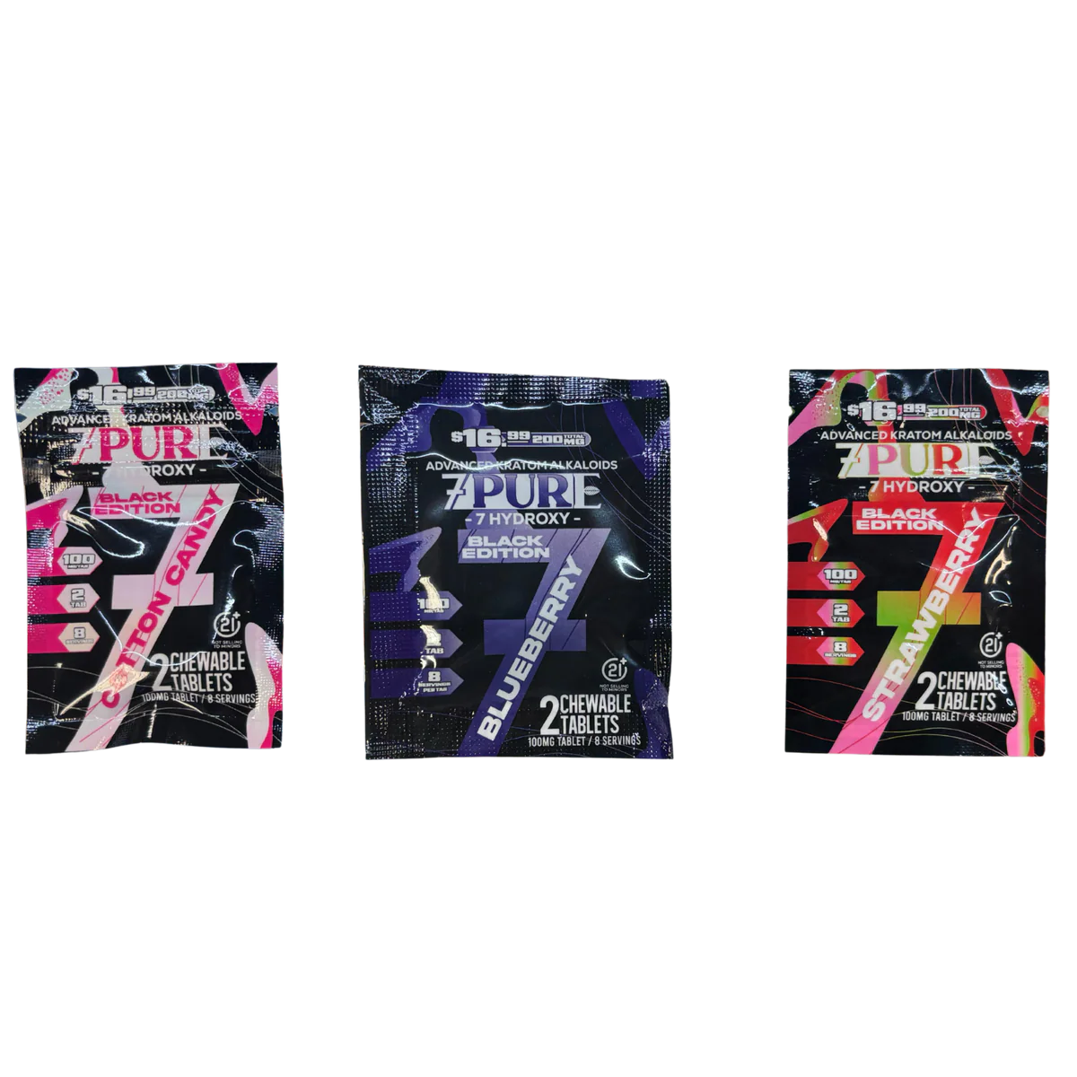 7PURE 7-HYDROXY BLACK EDITION 100MG PER TAB (2CT/PACK) 30PK/DISPLAY 16.99 PRE PRICE