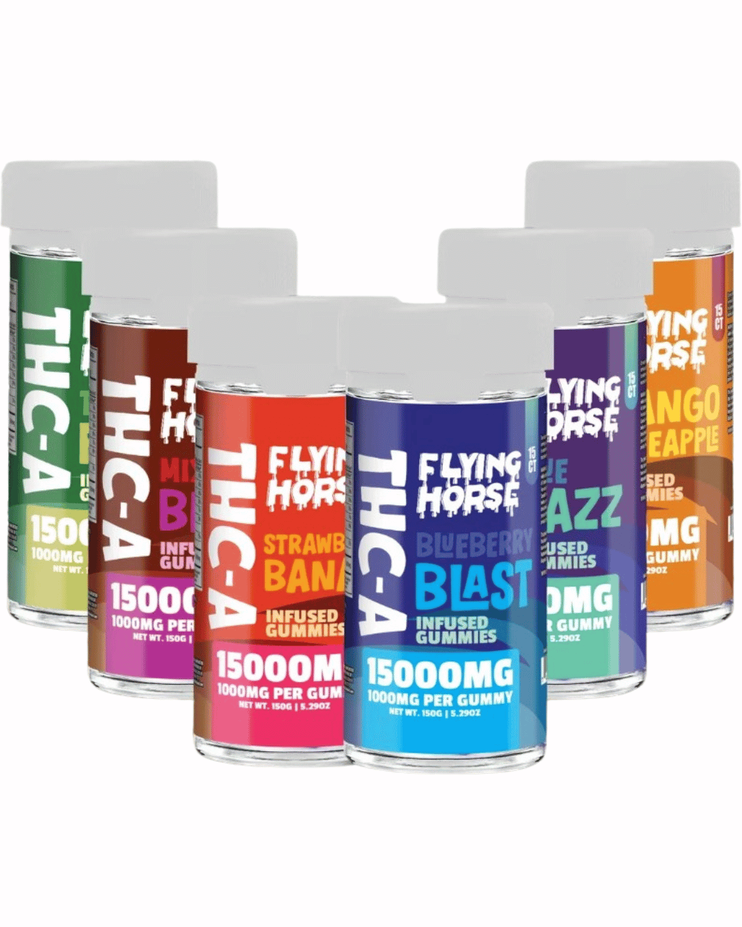 FLYING HORSE 15000MG THC-A GUMMIES (15CT JAR)