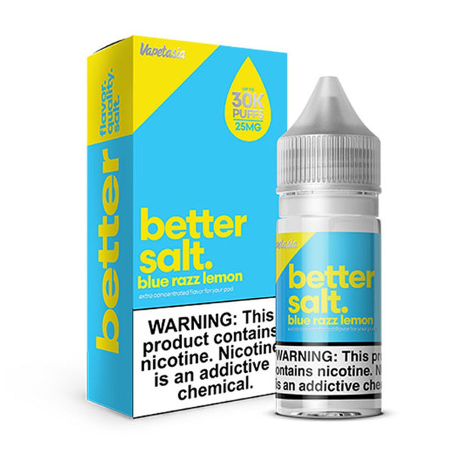 VAPETASIA BETTER SALT. 30ML SALT NIC BLUE RAZZ LEMON 25MG 810109304813