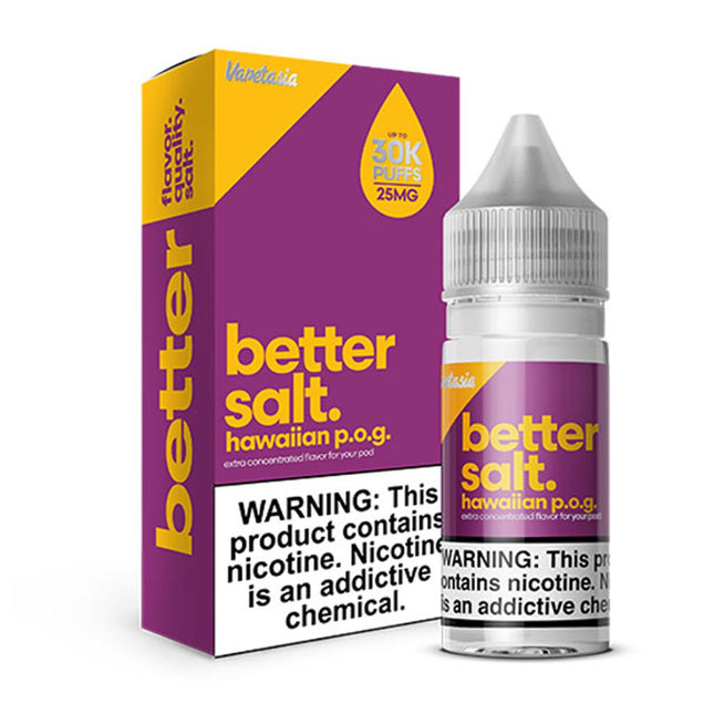 VAPETASIA BETTER SALT. 30ML SALT NIC HAWAIIAN POG 25MG 810109304820