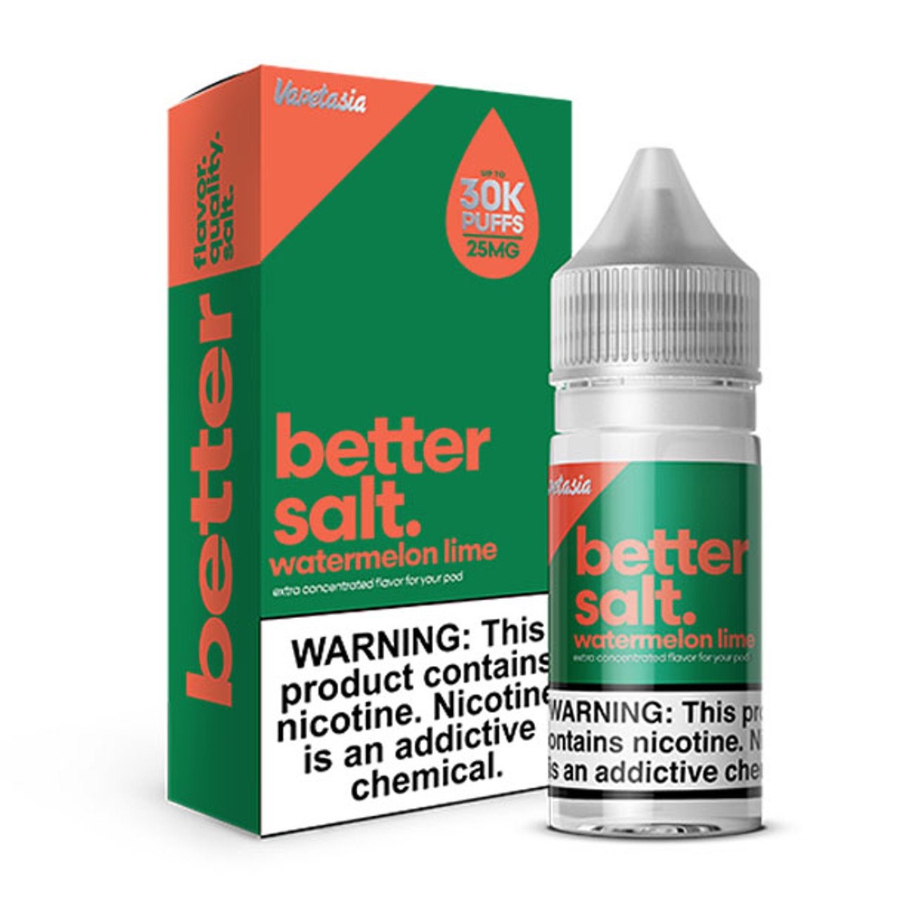 VAPETASIA BETTER SALT. 30ML SALT NIC WATERMELON LIME 25MG 810109304752