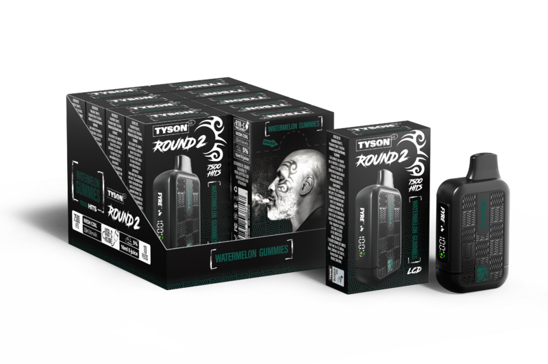 TYSON HEAVYWEIGHT ROUND 2 7500 PUFFS 5% DISPOSABLE 10CT/DISPLAY