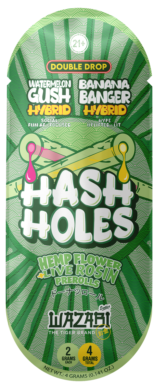 WAZABI 2 GRAM THC-P DOUBLE DROP HASH HOLES (10PK BOX)