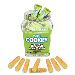 DUBAI COOKIES 50MG D9 + CBD KNAFEH EDIBLES (40CT/JAR)