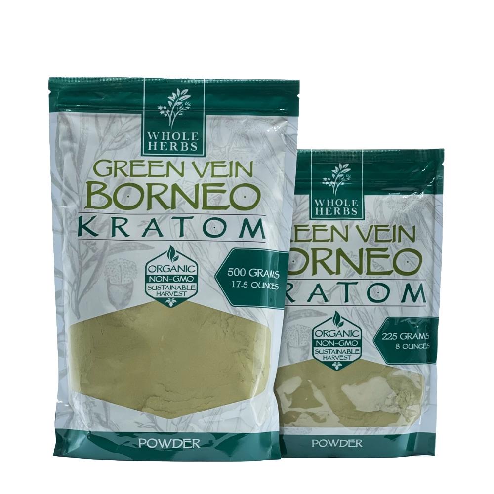 WHOLE HERBS 225 GRAM GREEN VEIN BORNEO KRATOM